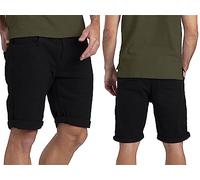Rough & Tough Mens Stretch Slim Fit Comfort Flex Denim Comfort Shorts Casual Cotton Stretch with Pockets for Men Summer Half Pant 30W-40W (Black, 38W)