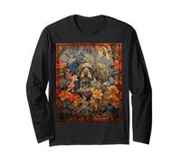 Roughcoat Dachshund Dog Floral Portrait Doxie Long Sleeve T-Shirt