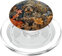 Roughcoat Dachshund Dog Floral Portrait Doxie PopSockets PopGrip for MagSafe