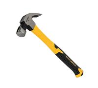 Roughneck Claw Hammer Fibreglass Shaft 454g (16oz), Black and Yellow