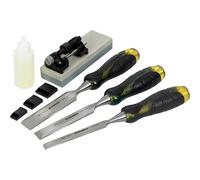 Roughneck 3 Piece Bevel Edge Chisel Set and Sharpening Kit