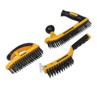 Roughneck Wire Brush Set ROU52094 - Heavy Duty 3 Piece, Carbon Steel Bristles & Soft Grip