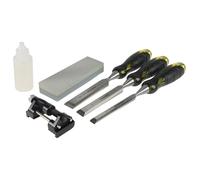 Roughneck Bevel Edge Chisel Set 30-165 – Professional 3-Piece with Sharpening Kit