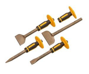 Roughneck 31-934 Bolster & Chisel Set With Non-Slip Guards 4 Piece