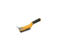 Roughneck 52-042 Carbon Steel Wire Brush Soft Grip with Scraper 300mm (12in)