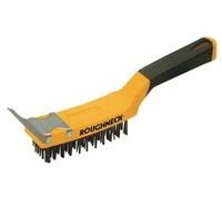 Roughneck 52-042 Carbon Steel Wire Brush Soft Grip with Scraper 300mm (12in) - 4