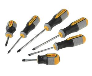 Roughneck 6 Piece Screwdriver Set ROU22198 Slotted & Pozidrive Plus Stubby Each