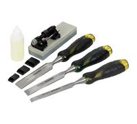 Roughneck Bevel Edge Chisel Set 30-165 – Professional 3-Piece with Sharpening Kit