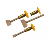 Roughneck Bolster & Chisel Set With Non-Slip Guards, 3 Piece Multi Colour (One Size)