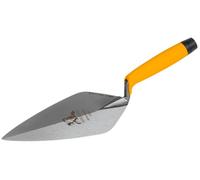 Roughneck Brick Trowel - London Pattern 250mm (10") - One-Piece Forged Chrome Vanadium Steel Blade, Balanced Tang Geometry, Hardened & Tempered, Soft Grip Handle & Replaceable End Cap