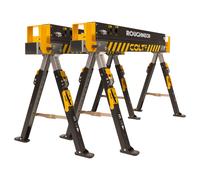 ROUGHNECK? COLT 600E Sawhorse, Heavy Duty Steel Construction, Weight-Baring Capacity 589kg Each, 1178kg Per Pair with Height Adjustable Legs for