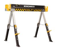 ROUGHNECK? COLT 600E Sawhorse, Heavy Duty Steel Construction, Weight-Baring Capacity 589kg with Height Adjustable Legs for Woodworking & Construction