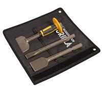 Roughneck Gorilla Bolster and Chisel Set with Non-Slip Guard - 3 Piece