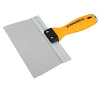 Roughneck Heavy Duty Taping Knife 200mm (8") - Stainless Spring Steel Blade, Hollow Ground Edge, Controlled Flex Performance, Tapered Blade, Hammer End, Soft Grip Handle for Jointing & Finishing