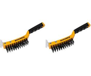 Roughneck ROU52042 Heavy Duty Wire Brush With Scraper (Pack of 2)