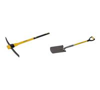 Roughneck ROU64352 Pick Axe With Fibreglass Handle 5lbs/2.27kg & ROU68224 Digging Spade 1070mm/42",Yellow & Black