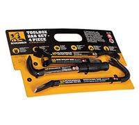 Roughneck ROU64951 Toolbox Bar 4 Piece Set Including: Wrecking Bar (12in), Nail Puller (9in), Floorboard Puller (10¼in) & Mini Utility Bar (7½in)