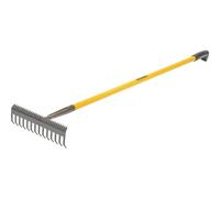 Roughneck ROU68302 Sharp-Edge Soil Rake 350x1500mm/13¾x59", Black- Yellow