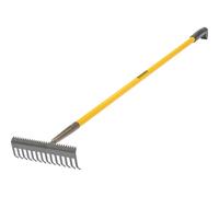 Sharp-Edge Soil Rake 350x1500mm/13¾x59", Black- Yellow