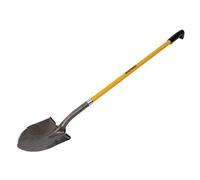 Roughneck Round Shovel ROU68044 Long Handle Serrated Sharp Edge Fibreglass Shaft Contoured Grip