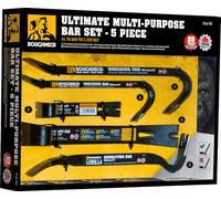 Roughneck Ultimate Multi-Purpose Bar Set - 5 Piece Set | Crowbar Kit Including: Utility Bar (7in & 13in), Wrecking Bar (12in &15in) & Gorilla Bar (14in)
