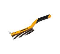 Roughneck Wire Brush Soft Grip With Scraper