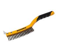 Roughneck Wire Brush Soft Grip With Scraper Roughneck Multicolor