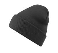 Roughtex Beanie with Envelope Made of Soft Touch Polyacrylic - Double Layer Knit - Basic Winter Hat, black, One Size