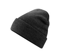 Roughtex Beanie with Envelope Made of Soft Touch Polyacrylic - Double Layer Knit - Basic Winter Hat, charcoal, One Size