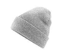 Roughtex Beanie with Envelope Made of Soft Touch Polyacrylic - Double Layer Knit - Basic Winter Hat, heather grey, One Size