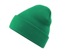 Roughtex Beanie with Envelope Made of Soft Touch Polyacrylic - Double Layer Knit - Basic Winter Hat, kelly, One Size
