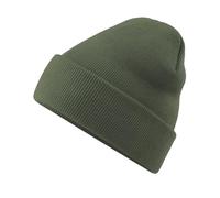 Roughtex Beanie with Envelope Made of Soft Touch Polyacrylic - Double Layer Knit - Basic Winter Hat, olive, One Size