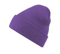 Roughtex Beanie with Envelope Made of Soft Touch Polyacrylic - Double Layer Knit - Basic Winter Hat, purple, One Size