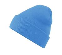 Roughtex Beanie with Envelope Made of Soft Touch Polyacrylic - Double Layer Knit - Basic Winter Hat, sapphire, One Size