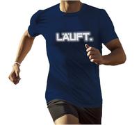 Roughtex Men's Running Shirt Reflex Running Fitness Fun T-Shirt with Saying, navy, M