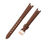 ROUHO 12 x 6mm Women's Small Dial Watch Strap Genuine Leather Watch Chain Accessories for Anne Klein-Brown + Rose Gold Buckle