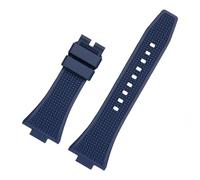 ROUHO 12mm x 26mm Convex Interface Silicone Watch Strap Soft Rubber Replacement Watch Band for Tissot PRX T137.407/410-Blue