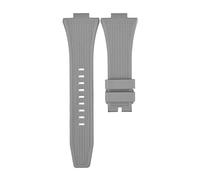 ROUHO 12mm x 26mm Convex Interface Silicone Watch Strap Soft Rubber Replacement Watch Band for Tissot PRX T137.407/410-Grey