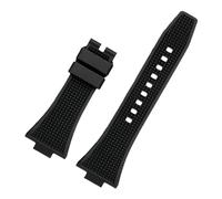 ROUHO 12mm x 26mm Convex Interface Silicone Watch Strap Soft Rubber Replacement Watch Band for Tissot PRX T137.407/410-Black