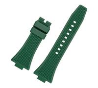 ROUHO 12mm x 26mm Convex Interface Silicone Watch Strap Soft Rubber Replacement Watch Band for Tissot PRX T137.407/410-Green