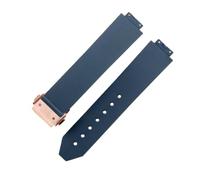 ROUHO 13mm x 20mm Silicone Watch Strap Waterproof Rubber Watch Band Stainless Steel Deployment Clasp Soft for Hublot B4