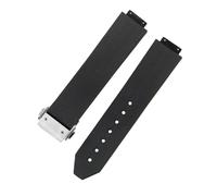 ROUHO 13mm x 20mm Silicone Watch Strap Waterproof Rubber Watch Band Stainless Steel Deployment Clasp Soft for Hublot A2