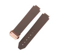 ROUHO 13mm x 20mm Silicone Watch Strap Waterproof Rubber Watch Band Stainless Steel Deployment Clasp Soft for Hublot C4
