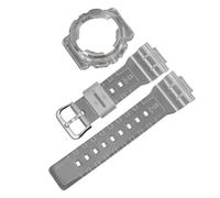 ROUHO 14mm Transparent Silicone Watchstrap Clear Rubber Watch Band Waterproof Sport Replacement Case Set for Casio BA-110 BA-111 BA-120 BA-112 BA-130 - A1