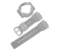 ROUHO 14mm Transparent Silicone Watchstrap Clear Rubber Watch Band Waterproof Sport Replacement Case Set for Casio BA-110 BA-111 BA-120 BA-112 BA-130 - A7