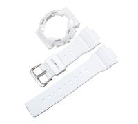 ROUHO 14mm Transparent Silicone Watchstrap Clear Rubber Watch Band Waterproof Sport Replacement Case Set for Casio BA-110 BA-111 BA-120 BA-112 BA-130 - A20