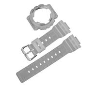 ROUHO 14mm Transparent Silicone Watchstrap Clear Rubber Watch Band Waterproof Sport Replacement Case Set for Casio BA-110 BA-111 BA-120 BA-112 BA-130 - A9