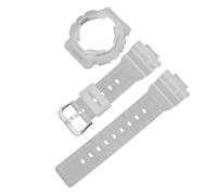 ROUHO 14mm Transparent Silicone Watchstrap Clear Rubber Watch Band Waterproof Sport Replacement Case Set for Casio BA-110 BA-111 BA-120 BA-112 BA-130 - A10