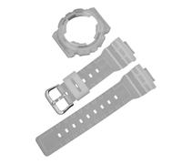 ROUHO 14mm Transparent Silicone Watchstrap Clear Rubber Watch Band Waterproof Sport Replacement Case Set for Casio BA-110 BA-111 BA-120 BA-112 BA-130 - A6