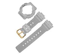 ROUHO 14mm Transparent Silicone Watchstrap Clear Rubber Watch Band Waterproof Sport Replacement Case Set for Casio BA-110 BA-111 BA-120 BA-112 BA-130 - A8